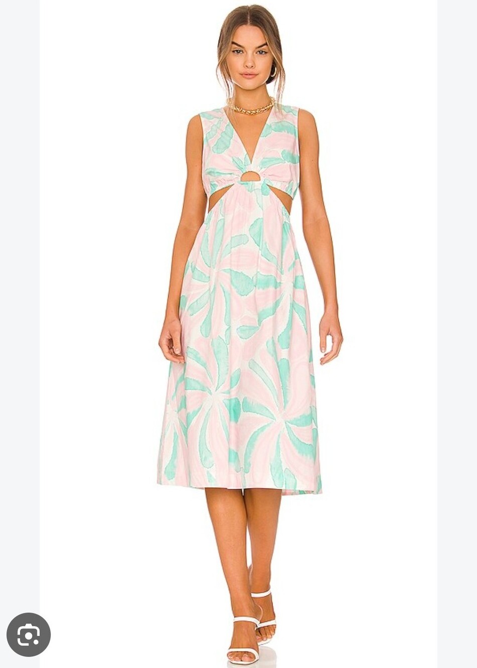 Rails Rizo in candy cutout Midi Dress in Candy Mint and Soft Pink Size Small